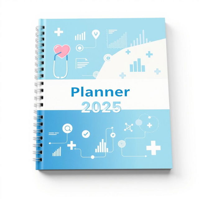 A professional and organized cover design for a 2025 planner aimed at a health technical advisor specializing in monitoring for the Health Department