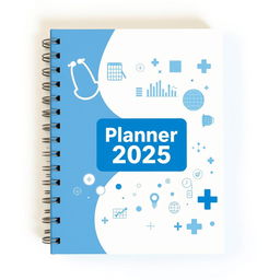 A professional and organized cover design for a 2025 planner aimed at a health technical advisor specializing in monitoring for the Health Department