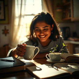 A poignant and intimate visual representation capturing the essence of everyday courage in small gestures