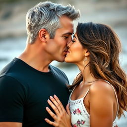 A beautiful moment capturing a couple as they share a passionate kiss