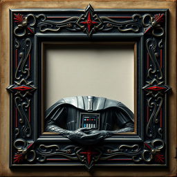 A unique and collectible card inspired by a dying figure reminiscent of Darth Vader without his helmet, capturing a moment of vulnerability
