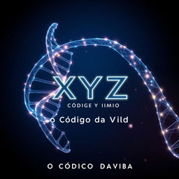 A visually stunning book cover for 'XYZ: O Código da Vida', featuring an intricate and futuristic design