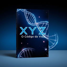 A visually stunning book cover for 'XYZ: O Código da Vida', featuring an intricate and futuristic design