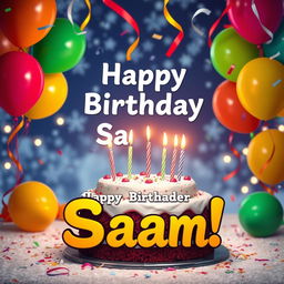 A festive birthday scene celebrating Saam's birthday on December 31st