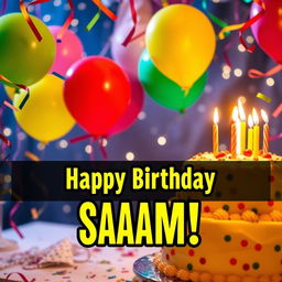 A festive birthday scene celebrating Saam's birthday on December 31st