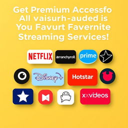 A visually appealing and professional advertisement image for a Facebook post showcasing various OTT platform subscriptions