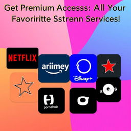 A visually appealing and professional advertisement image for a Facebook post showcasing various OTT platform subscriptions