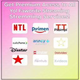 A visually appealing and professional advertisement image for a Facebook post showcasing various OTT platform subscriptions