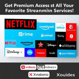 A visually appealing and professional Facebook post advertisement showcasing various OTT platform subscriptions