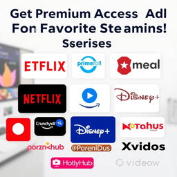 A visually appealing and professional Facebook post advertisement showcasing various OTT platform subscriptions