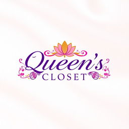 A stylish and elegant logo for 'Queen's Closet', featuring the name in a sophisticated cursive font