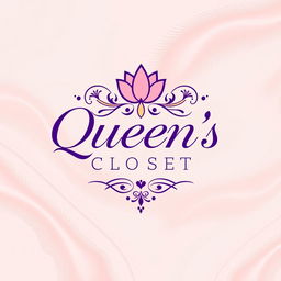 A stylish and elegant logo for 'Queen's Closet', featuring the name in a sophisticated cursive font