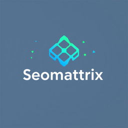 A modern and sleek logo design for "Seomattrix", an innovative digital marketing agency