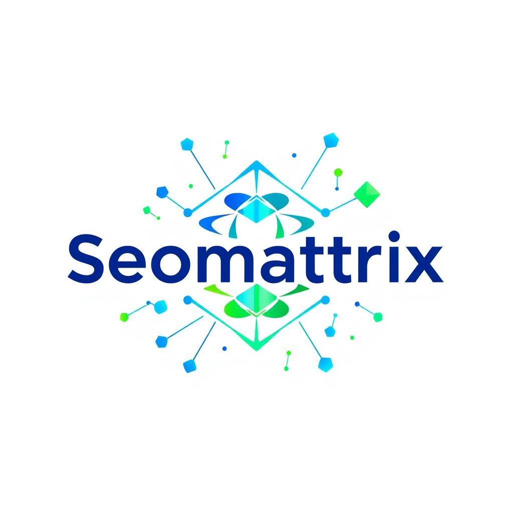 A modern and sleek logo design for "Seomattrix", an innovative digital marketing agency