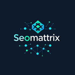 A modern and sleek logo design for "Seomattrix", an innovative digital marketing agency