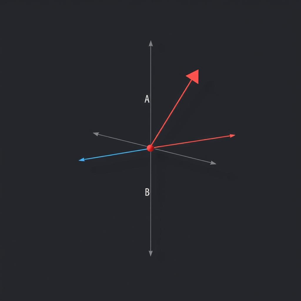 A 3D vector graphic illustrating a vector starting from point A (1, 0, 4) to point B (0, -1, 2)