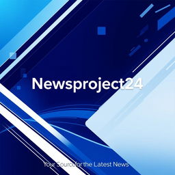 A modern and sleek poster design featuring the title 'Newsproject24' prominently in the center