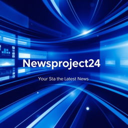 A modern and sleek poster design featuring the title 'Newsproject24' prominently in the center
