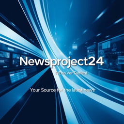 A modern and sleek poster design featuring the title 'Newsproject24' prominently in the center