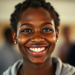 A mesmerizing portrait of a person showcasing a perfect smile, featuring a balanced expression with both sides of the smile perfectly mirroring each other