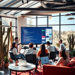 A professional and modern website development scene in Scottsdale, AZ showcasing a stylish office space