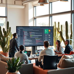 A professional and modern website development scene in Scottsdale, AZ showcasing a stylish office space