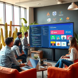 A professional and modern website development scene in Scottsdale, AZ showcasing a stylish office space