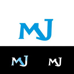 A modern and stylish logo design for the initials 'MJ', incorporating a sleek and contemporary font