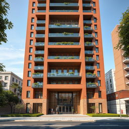 A stunning and eye-catching 20-story modern building design, combining contemporary architectural elements with the exquisite features of the Ali Qapu Palace in Isfahan