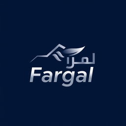 A professional logo design incorporating the word 'فرگال' (Fargal) with a business theme