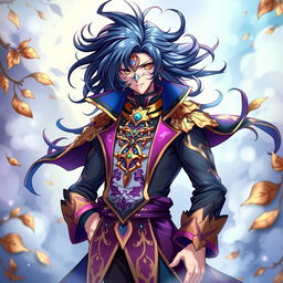 A stunning manga-style illustration of Wanderer, also known as Scaramouche, from Genshin Impact