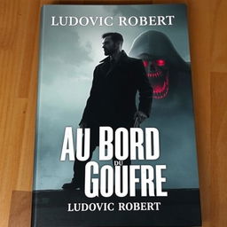 A realistic book cover titled 'Au Bord du Gouffre' by Ludovic Robert