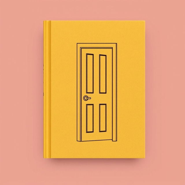 A book cover designed to resemble a room, featuring a door depicted on the front