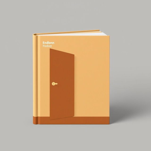 A book cover designed to resemble a room, featuring an illustration of a door on the front