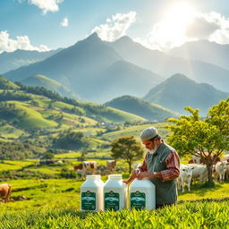 A picturesque landscape showcasing different regions of Pakistan known for their industrial powdered milk production