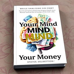 A high-definition book cover design featuring an artistic and symbolic representation of a brain intertwined with currency notes, signifying the relationship between the mind and money