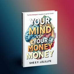 A high-definition book cover design featuring an artistic and symbolic representation of a brain intertwined with currency notes, signifying the relationship between the mind and money