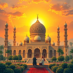An artistic representation of Daulah Islamiyah, illustrating the concept of an Islamic state