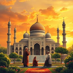 An artistic representation of Daulah Islamiyah, illustrating the concept of an Islamic state