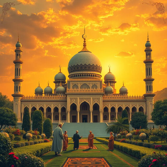 An artistic representation of Daulah Islamiyah, illustrating the concept of an Islamic state
