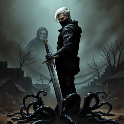 The cover of 'The Black Goo' features a dark, gritty post-apocalyptic landscape