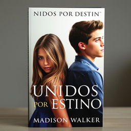 A realistic book cover featuring a handsome boy and a beautiful girl at the forefront