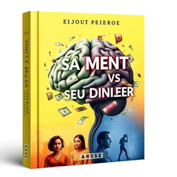 Cover design for a financial education book titled 'Sua Mente vs Seu Dinheiro' by Josué Just