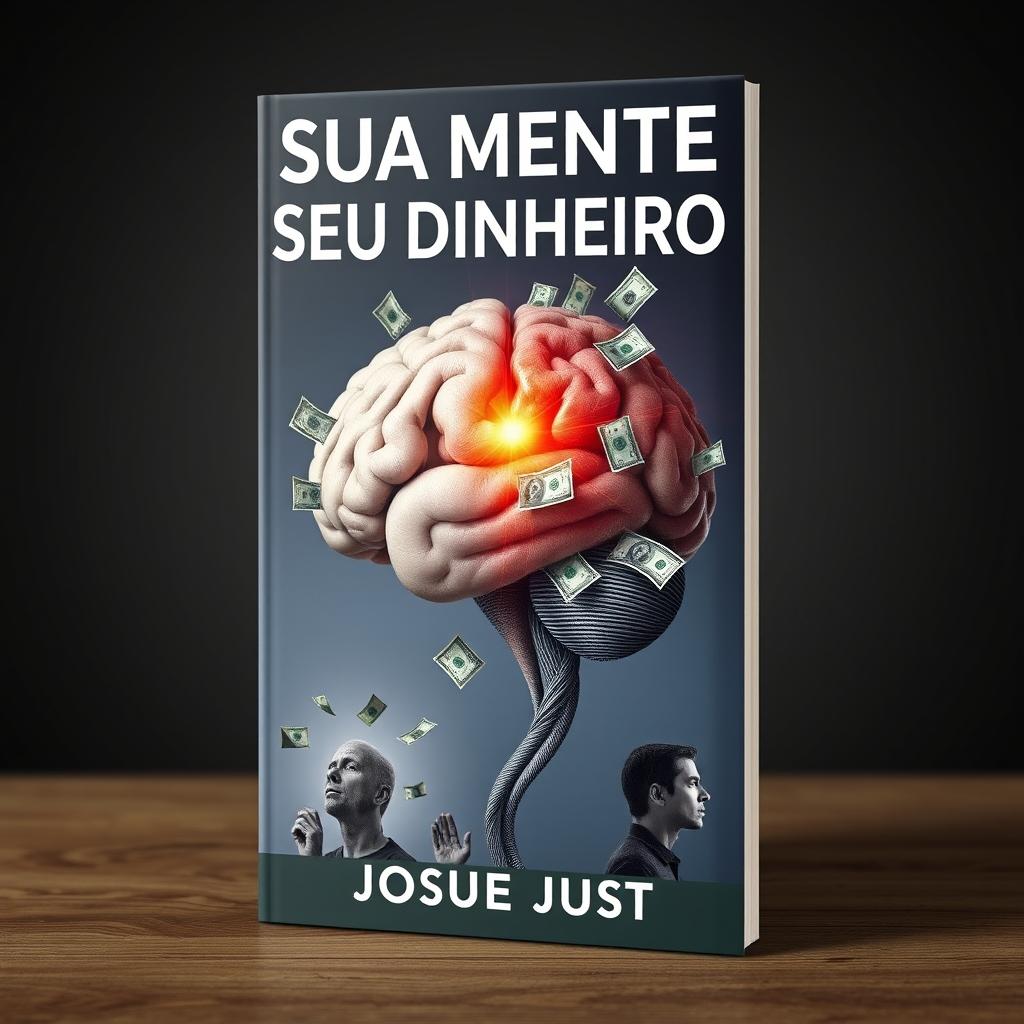 Cover design for a financial education book titled 'Sua Mente vs Seu Dinheiro' by Josué Just