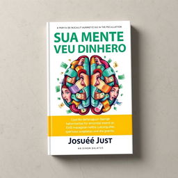 A high-definition book cover design for a financial education book titled 'Sua Mente vs Seu Dinheiro' by Josué Just