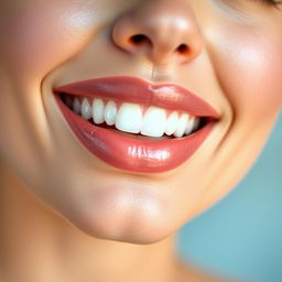 A close-up portrait of a woman with beautifully enhanced lips