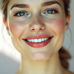 A close-up portrait of a woman with beautifully enhanced lips