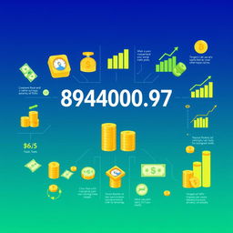 This image showcases a detailed and vibrant infographic featuring the number 894000