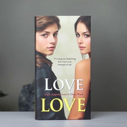 A realistic book cover featuring a handsome boy and a beautiful girl at the forefront