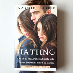 A realistic book cover featuring a handsome boy and a beautiful girl at the forefront